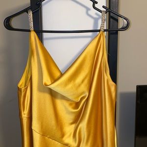 Yellow satin gown